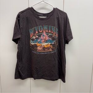 Doe Wyoming Cotton T Shirt Dark Gray Womens 2X